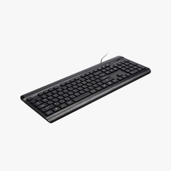 Full-size 104-key black wired keyboard