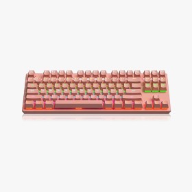 Pink 87-key wired mechanical keyboard