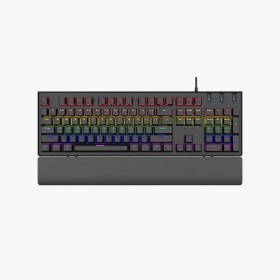 Ergonomic wired mechanical keyboard with palm rest