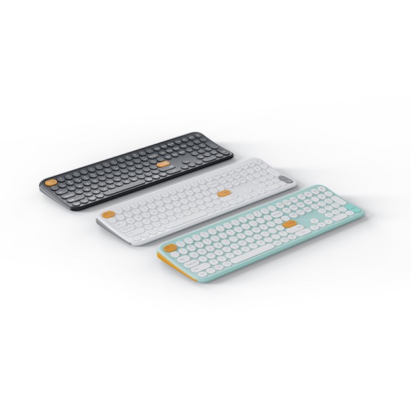Rechargeable ergonomic curved wireless keyboard